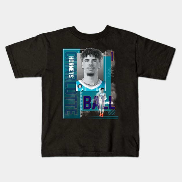 Charlotte Hornets Lamelo Ball 1 Kids T-Shirt by today.i.am.sad